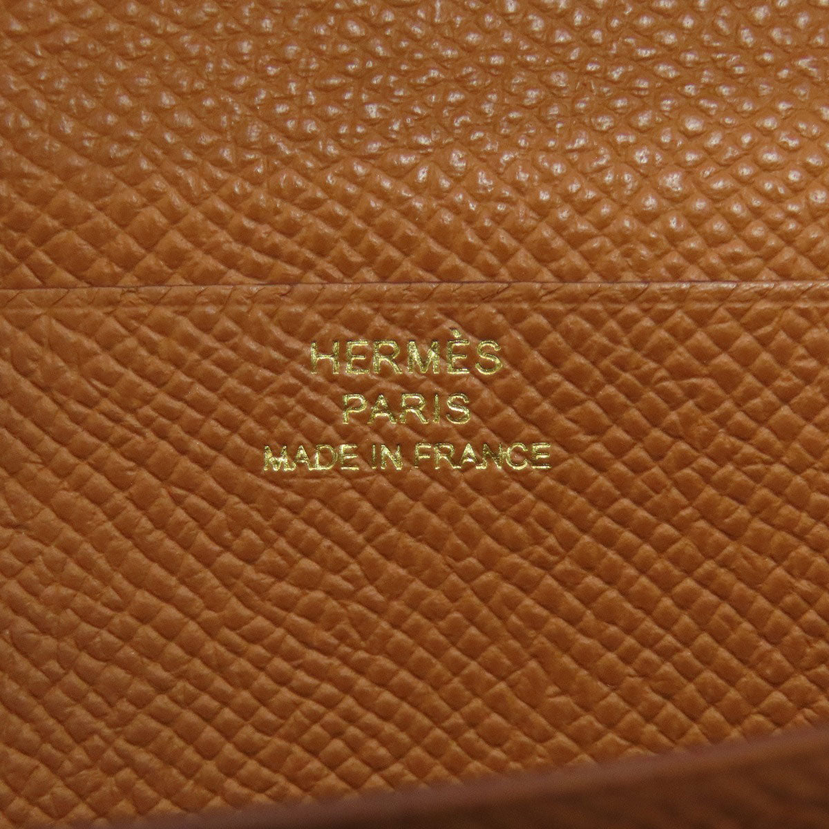 HERMES Bear Souffle Gold GoldHardware Long wallet (with coin pocket) Epsom Ladies [Used]