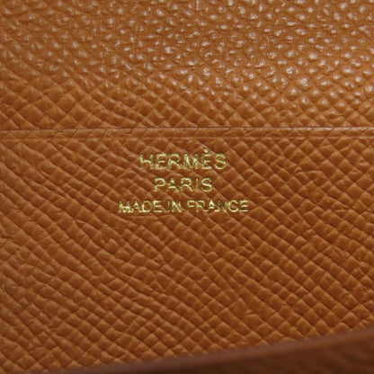 HERMES Bear Souffle Gold GoldHardware Long wallet (with coin pocket) Epsom Ladies [Used]