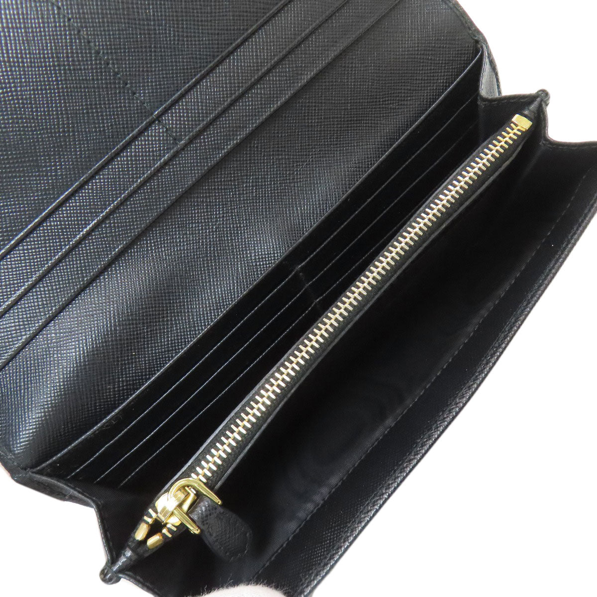 PRADA 1M1132 triangle logo Long wallet (with coin pocket) Safiano Ladies [Used]