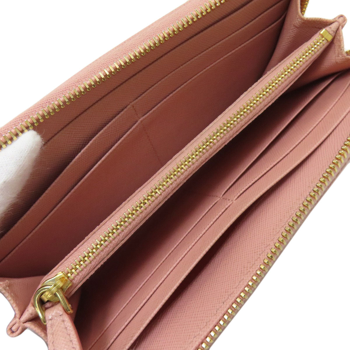 PRADA logo Long wallet (with coin pocket) Safiano Ladies [Used]
