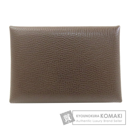 HERMES Calvi Duo Ecorse SilverHardware Card Case Epsom Ladies [Used]