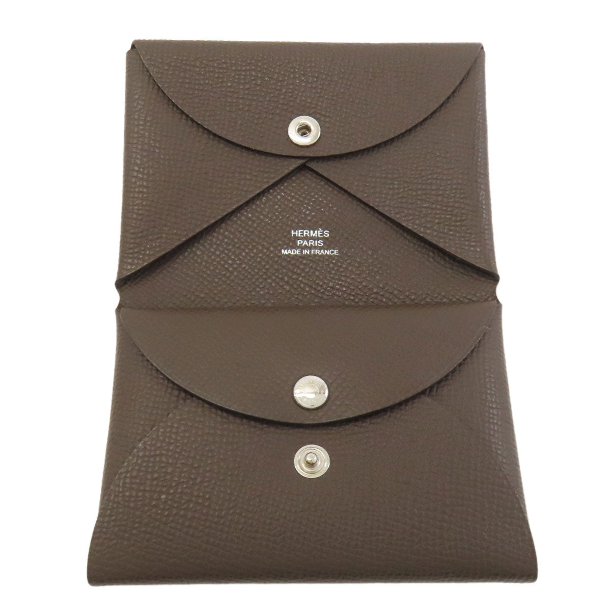 HERMES Calvi Duo Ecorse SilverHardware Card Case Epsom Ladies [Used]