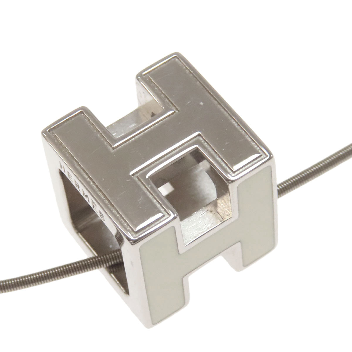 HERMES H cube Necklace Metal Ladies [Used]