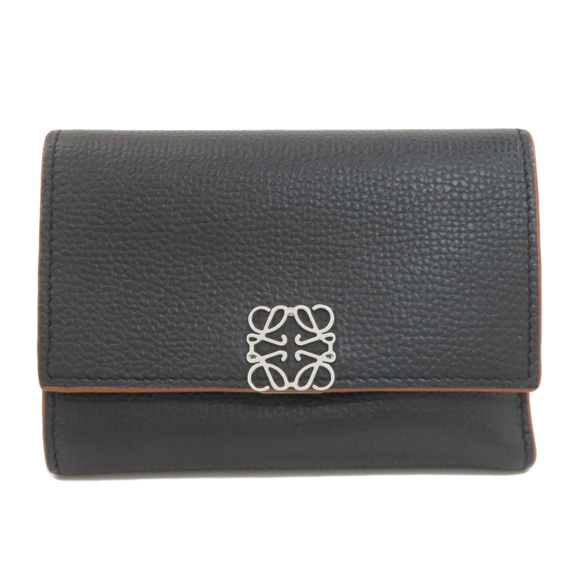 LOEWE anagram Bifold Wallet with Coin Pocket Leather Ladies [Used]