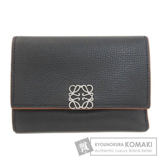 LOEWE anagram Bifold Wallet with Coin Pocket Leather Ladies [Used]