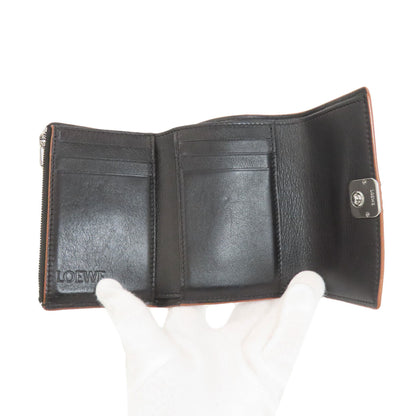 LOEWE anagram Bifold Wallet with Coin Pocket Leather Ladies [Used]