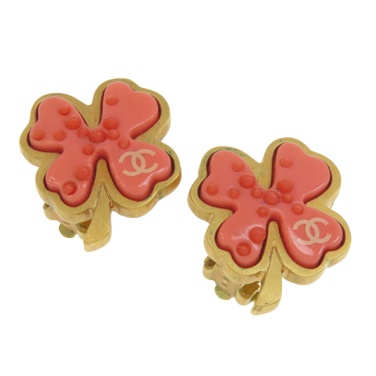 CHANEL Earring set clover motif Ring Metal Ladies [Used]