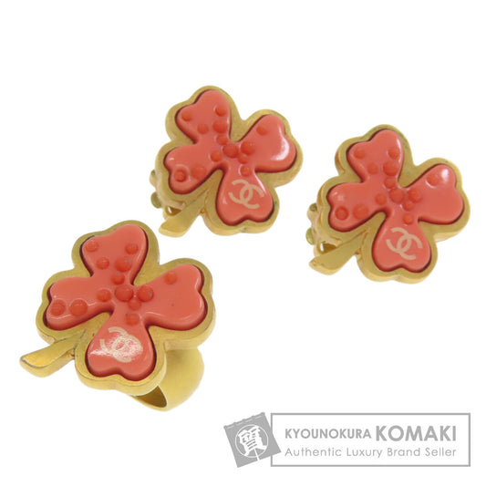 CHANEL Earring set clover motif Ring Metal Ladies [Used]