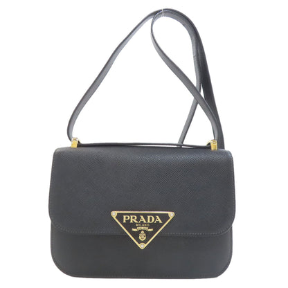 PRADA Logo Hardware Shoulder Bag Safiano Ladies [Used]