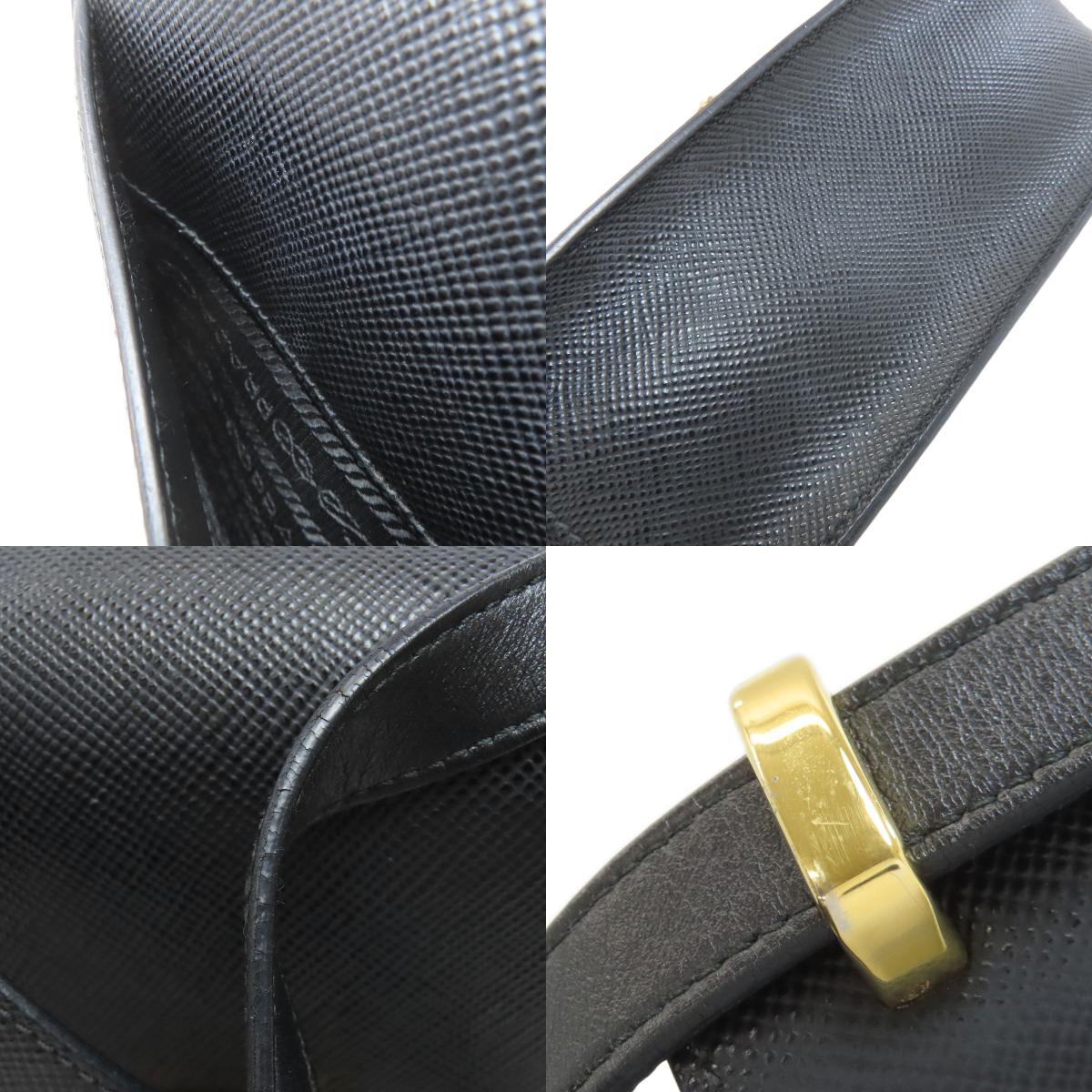 PRADA Logo Hardware Shoulder Bag Safiano Ladies [Used]