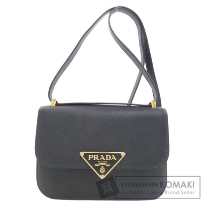 PRADA Logo Hardware Shoulder Bag Safiano Ladies [Used]