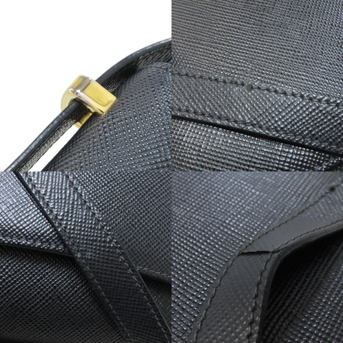 PRADA Logo Hardware Shoulder Bag Safiano Ladies [Used]