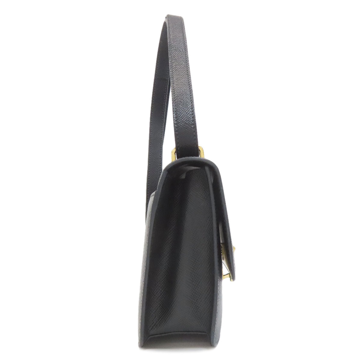PRADA Logo Hardware Shoulder Bag Safiano Ladies [Used]