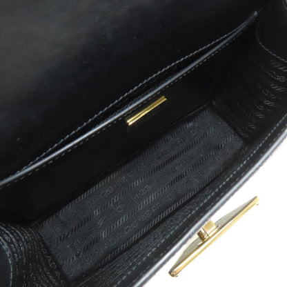 PRADA Logo Hardware Shoulder Bag Safiano Ladies [Used]