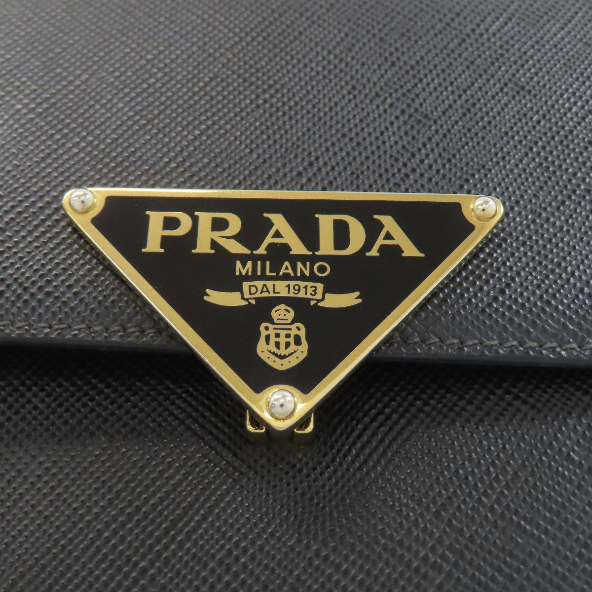 PRADA Logo Hardware Shoulder Bag Safiano Ladies [Used]