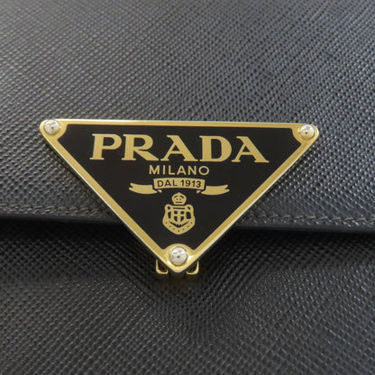 PRADA Logo Hardware Shoulder Bag Safiano Ladies [Used]