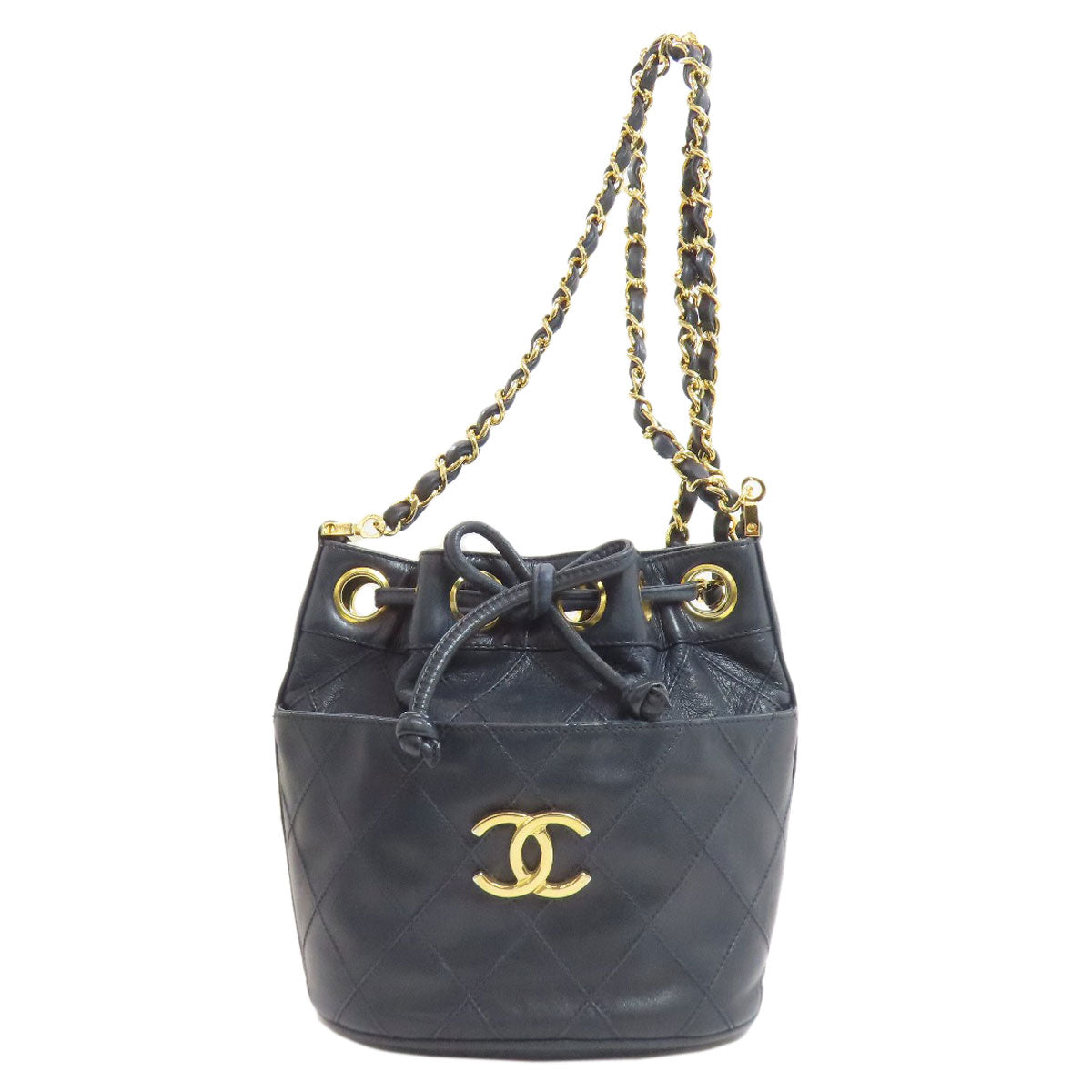 CHANEL Bicolore GoldHardware Shoulder Bag Lambskin Ladies [Used]