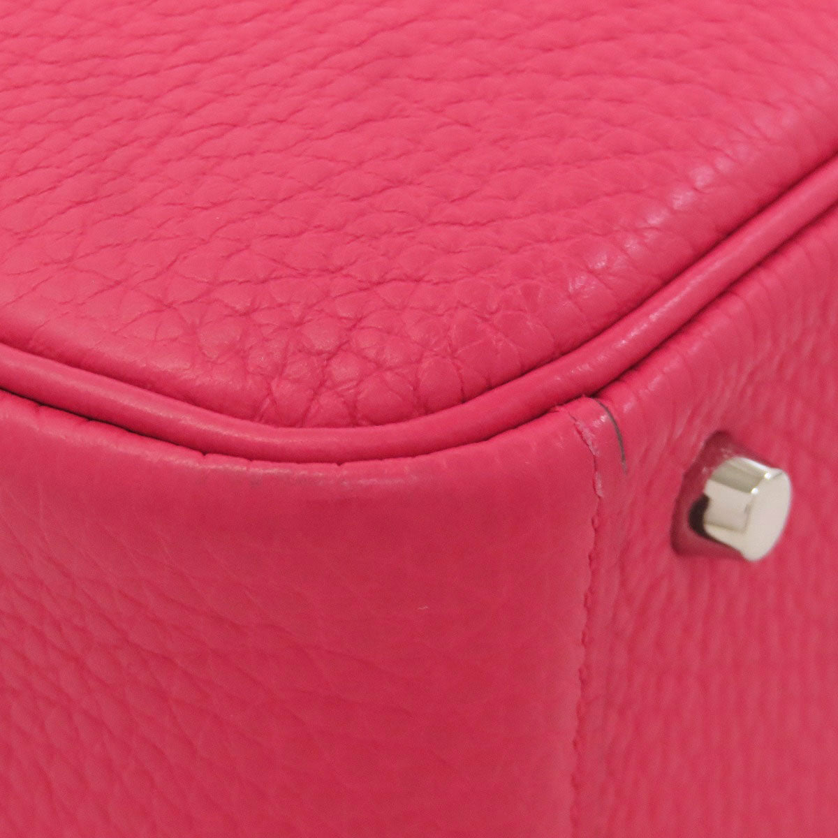 HERMES Lindy 20 Mini Rose Extreme Silver Hardware Handbag Taurillon Clemence Ladies [Used]