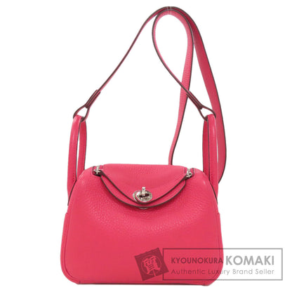 HERMES Lindy 20 Mini Rose Extreme Silver Hardware Handbag Taurillon Clemence Ladies [Used]