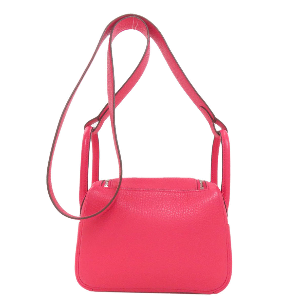 HERMES Lindy 20 Mini Rose Extreme Silver Hardware Handbag Taurillon Clemence Ladies [Used]