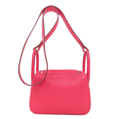 HERMES Lindy 20 Mini Rose Extreme Silver Hardware Handbag Taurillon Clemence Ladies [Used]