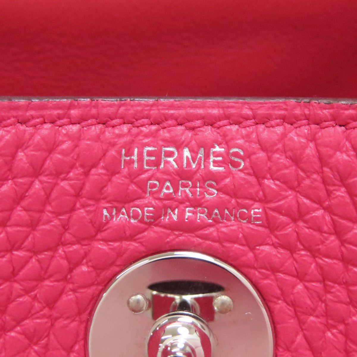 HERMES Lindy 20 Mini Rose Extreme Silver Hardware Handbag Taurillon Clemence Ladies [Used]