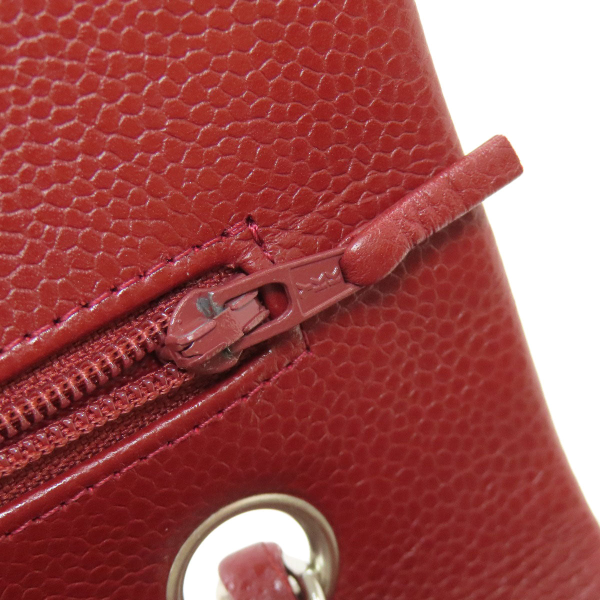 CHANEL Matelasse Double Flap Silver Hardware Shoulder Bag Grained Calfskin Skin Ladies [Used]