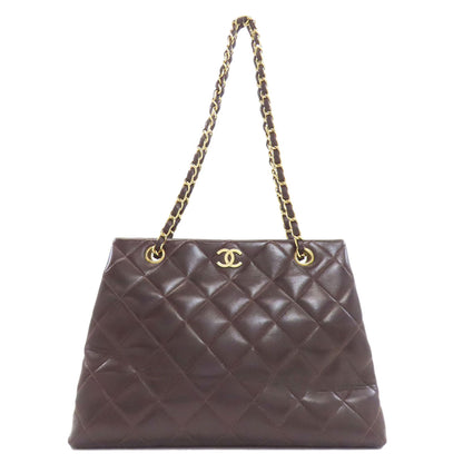 CHANEL Matelasse Chain Tote, Gold Hardware Shoulder Bag Lambskin Ladies [Used]