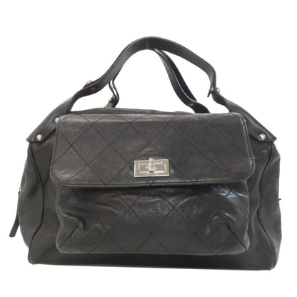 CHANEL Matelasse SilverHardware Tote Bag Grained Calfskin Skin Ladies [Used]