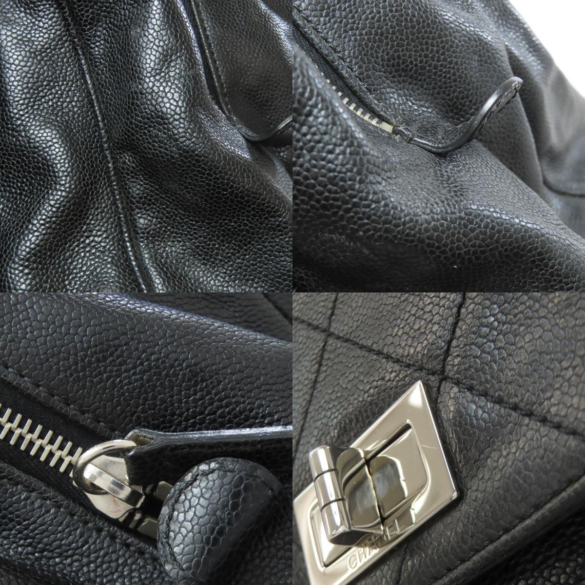 CHANEL Matelasse SilverHardware Tote Bag Grained Calfskin Skin Ladies [Used]