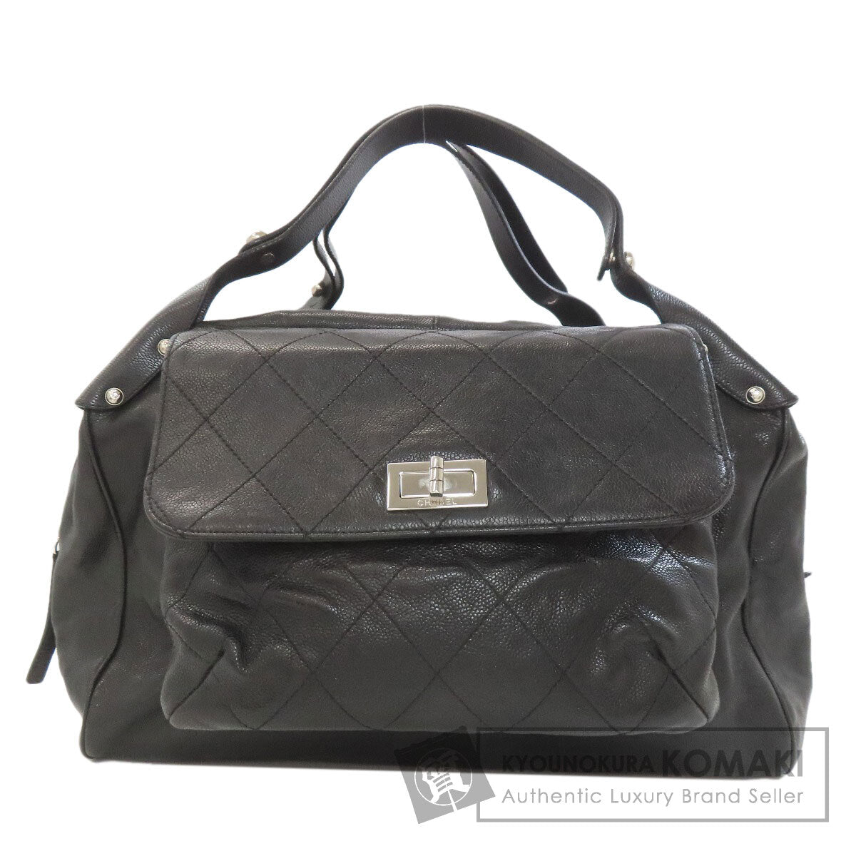 CHANEL Matelasse SilverHardware Tote Bag Grained Calfskin Skin Ladies [Used]