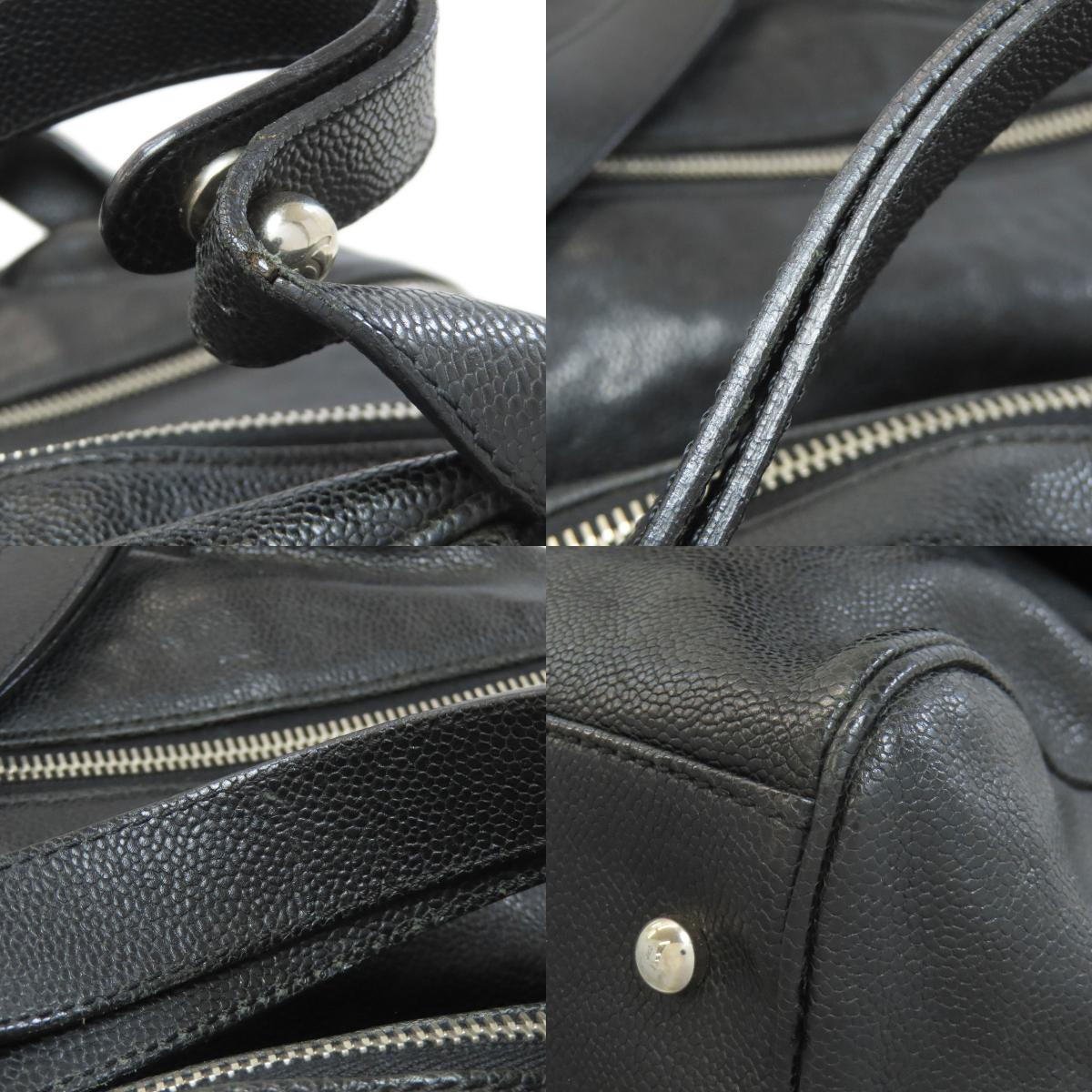 CHANEL Matelasse SilverHardware Tote Bag Grained Calfskin Skin Ladies [Used]