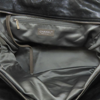CHANEL Matelasse SilverHardware Tote Bag Grained Calfskin Skin Ladies [Used]