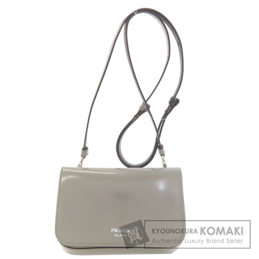 PRADA Logo Brushed Leather Shoulder Bag Leather Ladies [Used]