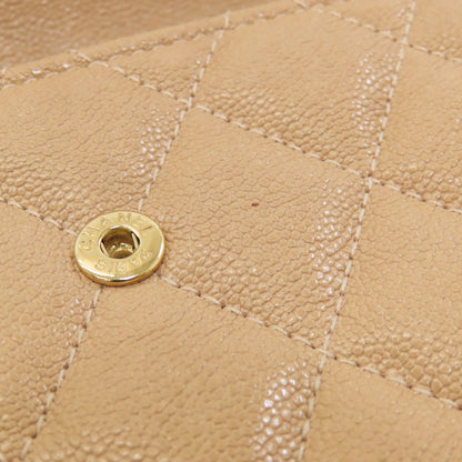 CHANEL A84385 Boy Chanel GoldHardware Bifold Wallet with Coin Pocket Grained Calfskin Skin Ladies [Used]