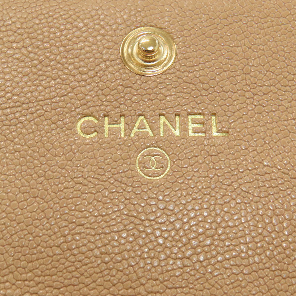 CHANEL A84385 Boy Chanel GoldHardware Bifold Wallet with Coin Pocket Grained Calfskin Skin Ladies [Used]