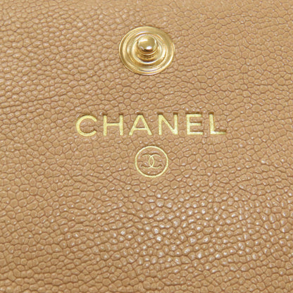 CHANEL A84385 Boy Chanel GoldHardware Bifold Wallet with Coin Pocket Grained Calfskin Skin Ladies [Used]