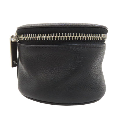 CHANEL COCO Mark SilverHardware Cosmetics Pouch Grained Calfskin Skin Ladies [Used]