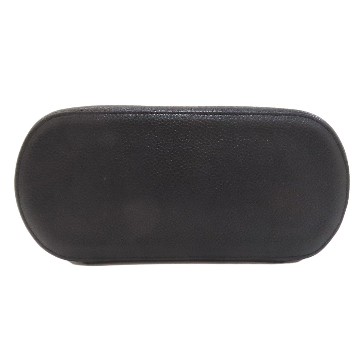 CHANEL COCO Mark SilverHardware Cosmetics Pouch Grained Calfskin Skin Ladies [Used]