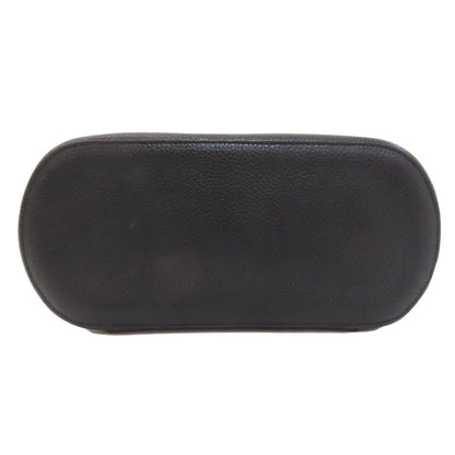 CHANEL COCO Mark SilverHardware Cosmetics Pouch Grained Calfskin Skin Ladies [Used]