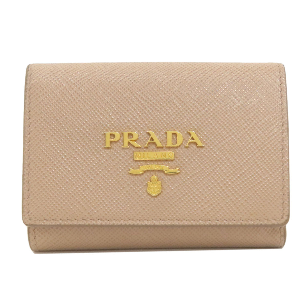 PRADA Compact wallet Bifold Wallet with Coin Pocket Safiano Ladies [Used]