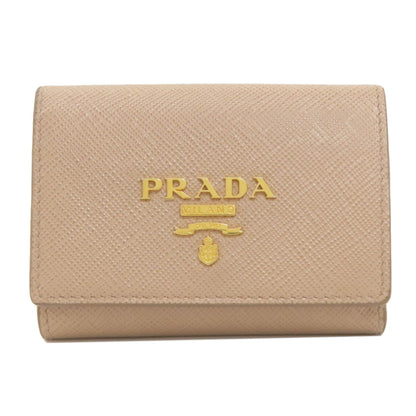 PRADA Compact wallet Bifold Wallet with Coin Pocket Safiano Ladies [Used]