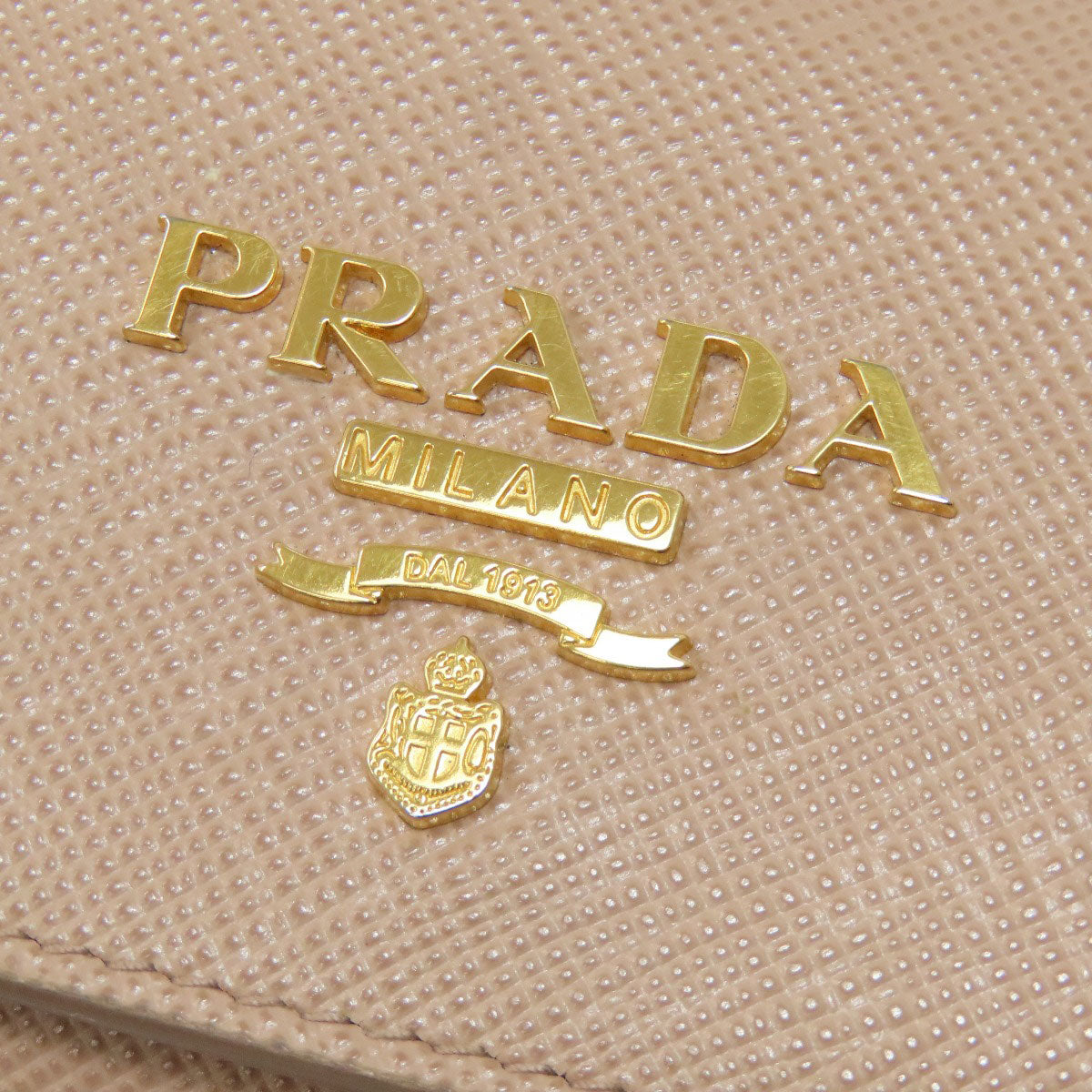 PRADA Compact wallet Bifold Wallet with Coin Pocket Safiano Ladies [Used]