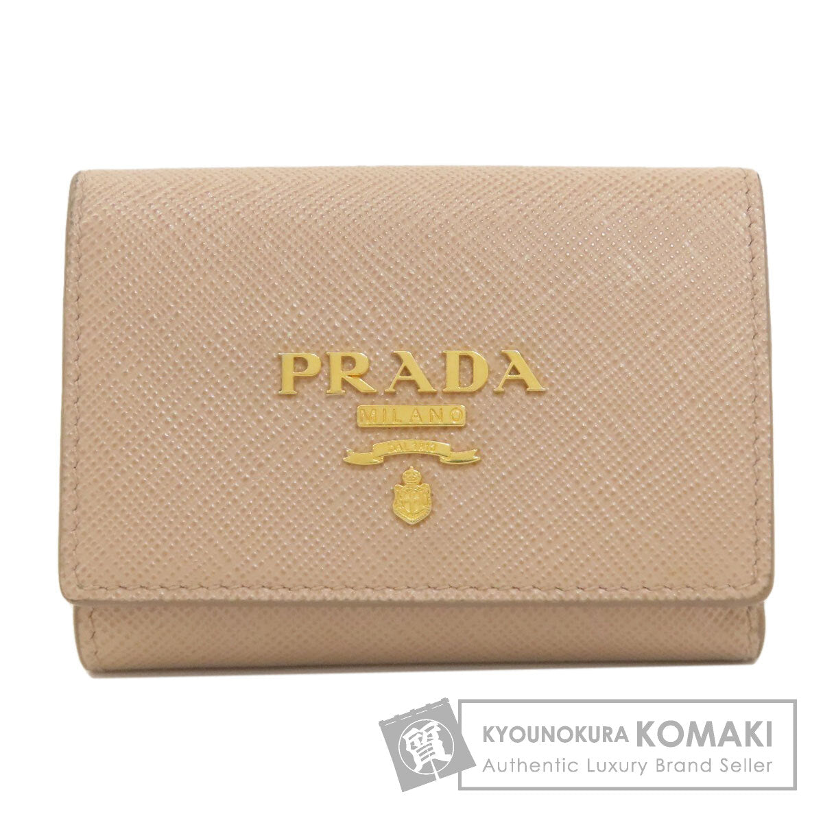 PRADA Compact wallet Bifold Wallet with Coin Pocket Safiano Ladies [Used]