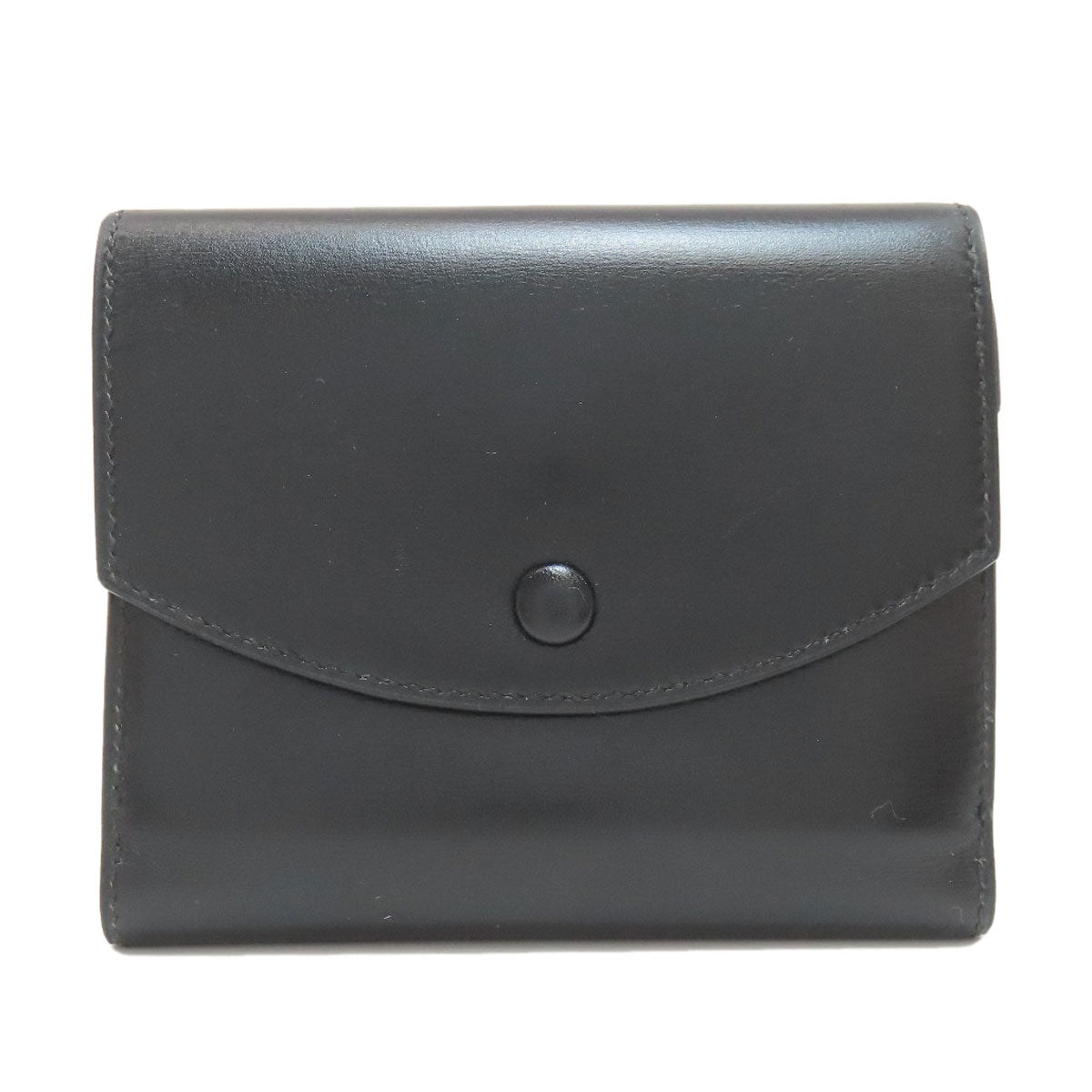HERMES Tri-fold Compact Wallet GoldHardware Bifold Wallet with Coin Pocket Box calf Ladies [Used]