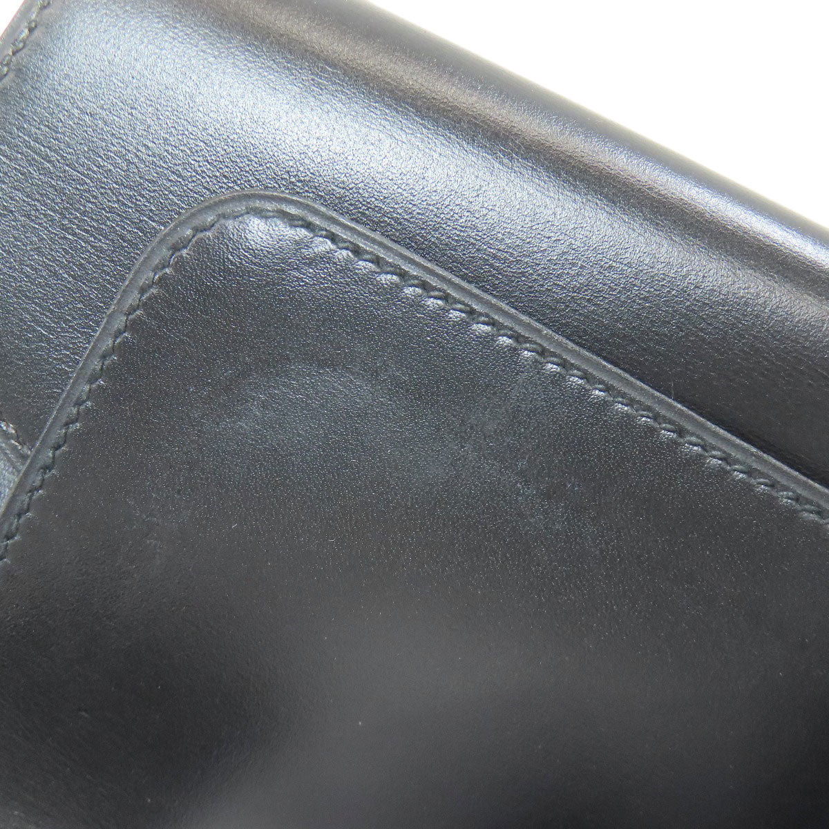 HERMES Tri-fold Compact Wallet GoldHardware Bifold Wallet with Coin Pocket Box calf Ladies [Used]