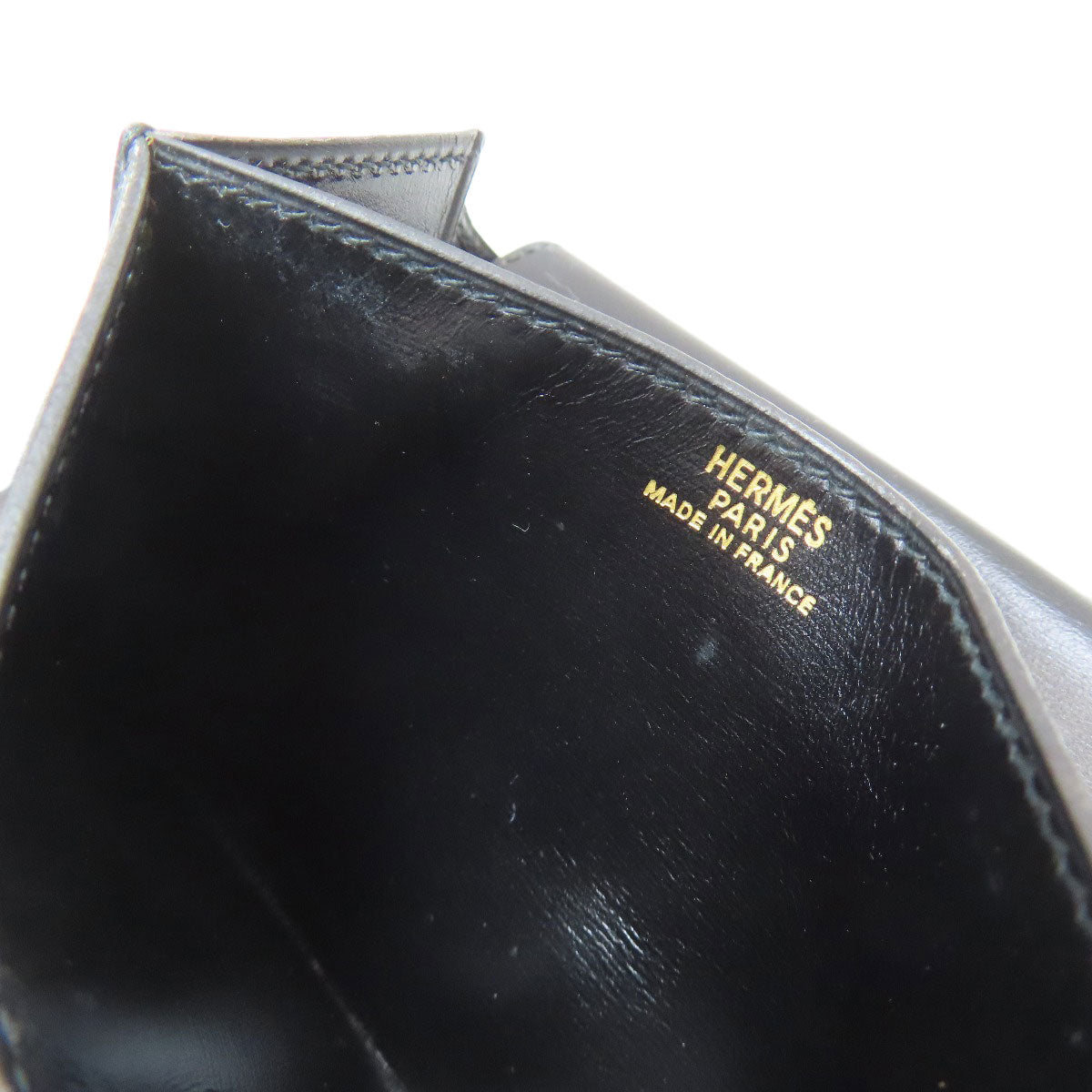 HERMES Tri-fold Compact Wallet GoldHardware Bifold Wallet with Coin Pocket Box calf Ladies [Used]