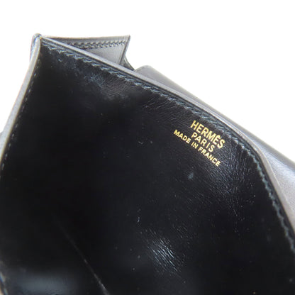 HERMES Tri-fold Compact Wallet GoldHardware Bifold Wallet with Coin Pocket Box calf Ladies [Used]