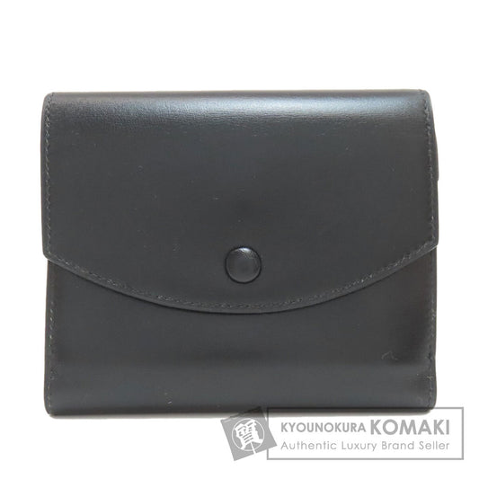 HERMES Tri-fold Compact Wallet GoldHardware Bifold Wallet with Coin Pocket Box calf Ladies [Used]