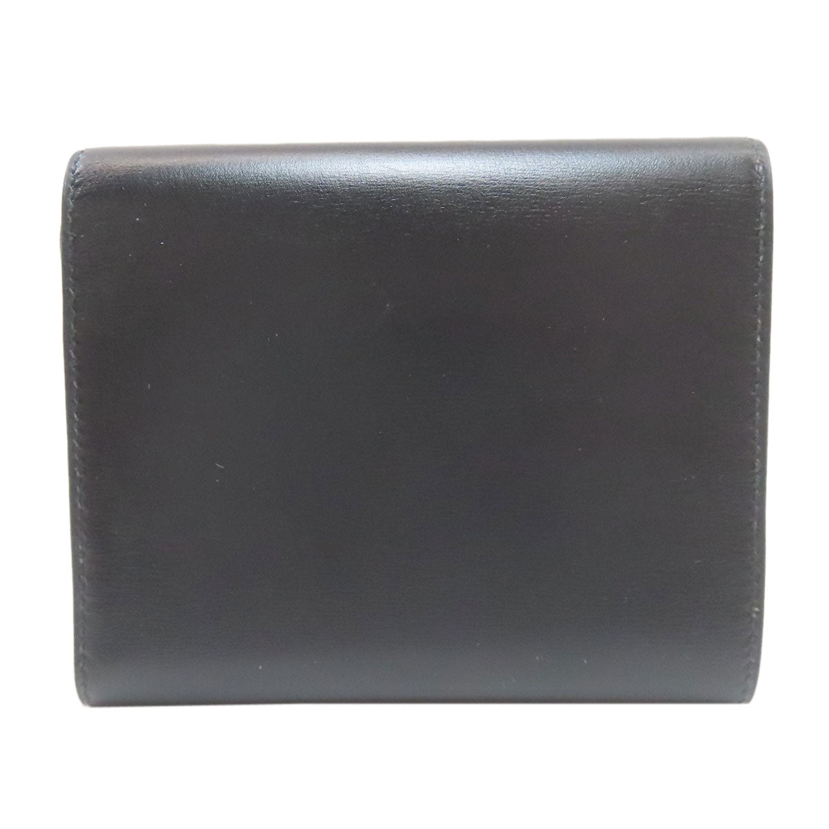 HERMES Tri-fold Compact Wallet GoldHardware Bifold Wallet with Coin Pocket Box calf Ladies [Used]